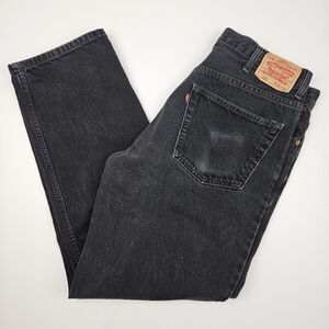 Vintage Levi's 550 Jeans Men's 38x34 Black Regular Straight Leg Y2K Denim 2000's